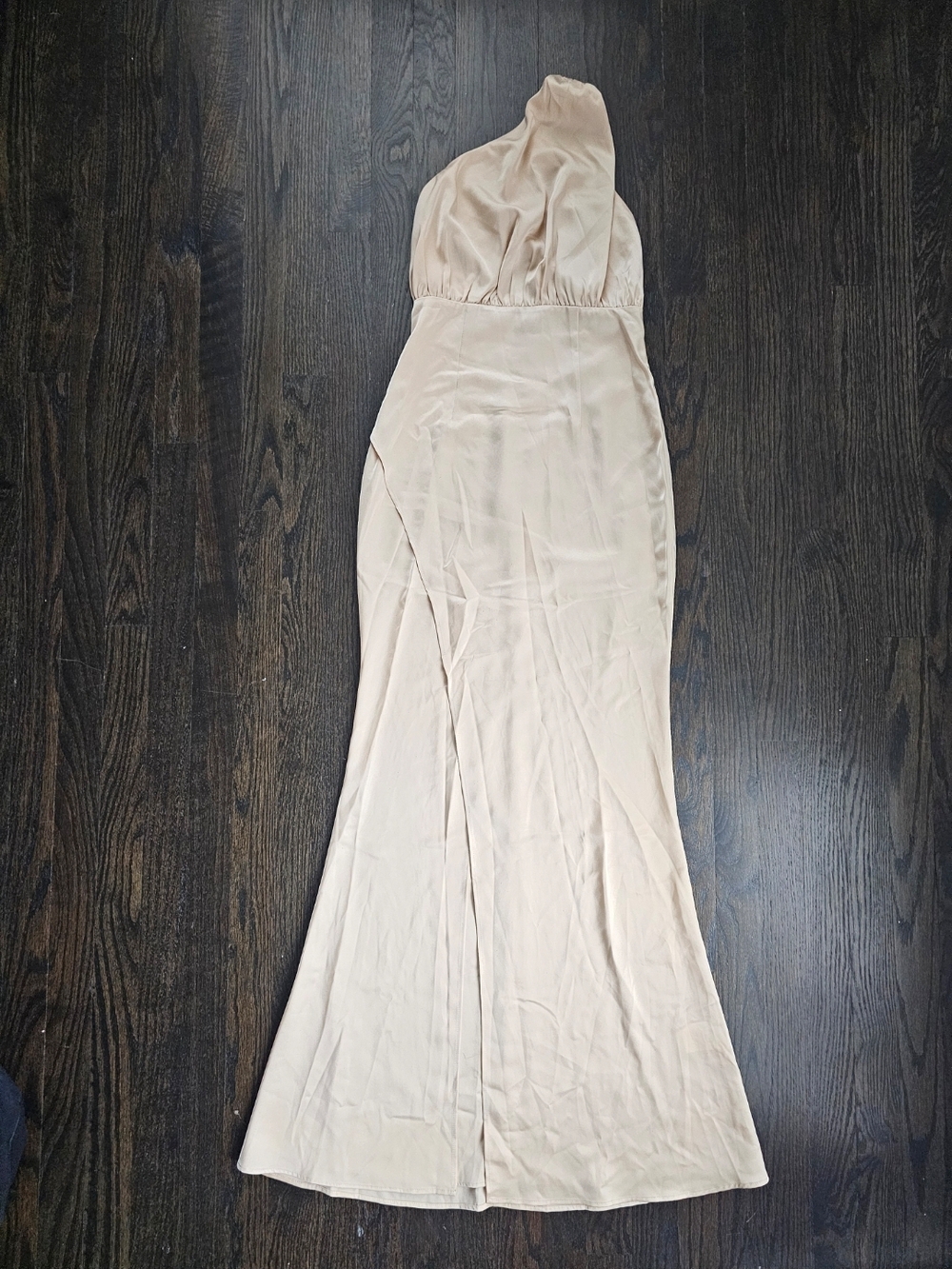 Elegant Halter Neck Beige Evening Dress